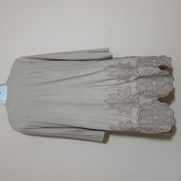 Soft Surrounding Elegant Beige Women's Open Cardigan Embroidered Boho Festival - Picture 2 of 8